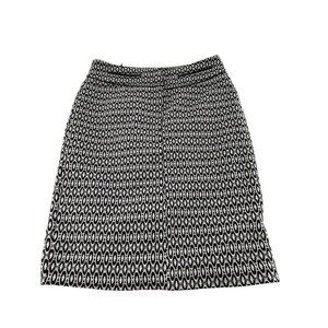 Carole Little Black & White Geometric Print Knee-Length Skirt Size 8 Modest